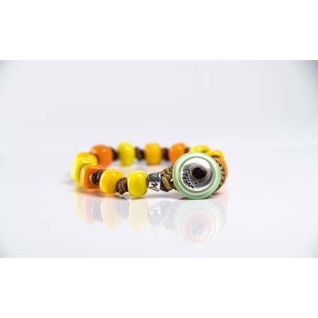 Bracciale Moi con perle in vetro giallo Sun unisex
