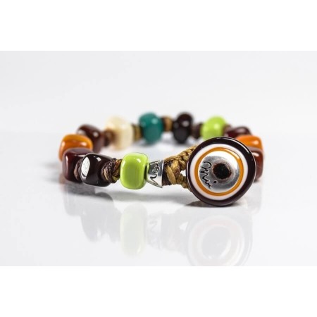 Bracciale Moi con perle in vetro multicolor Land3 unisex