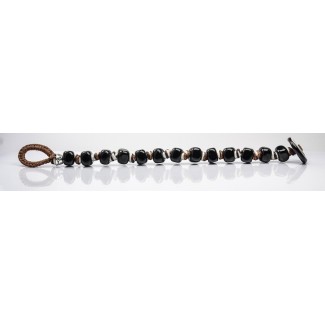 Moi bracelet with pearls in black San Lorenzo unisex glass 2