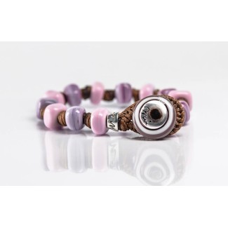 Bracciale Moi con perle in vetro rosa Portogallo unisex