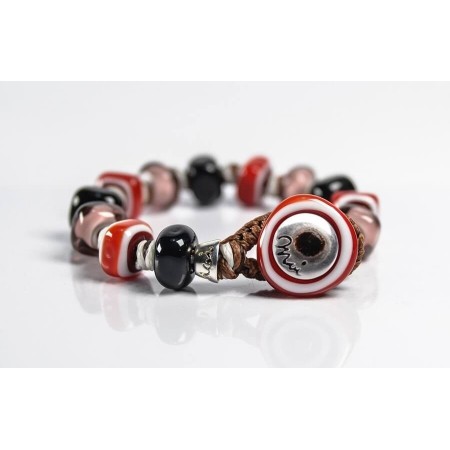 Bracciale Moi con perle in vetro rosse Romeo unisex
