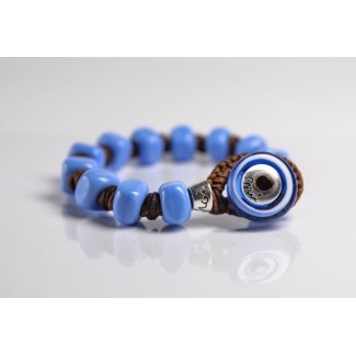 Bracciale Moi con perle in vetro turchese Pervinca unisex