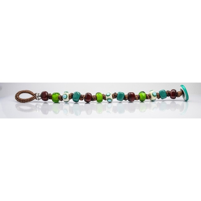 Moi bracelet with unisex green Campus glass beads