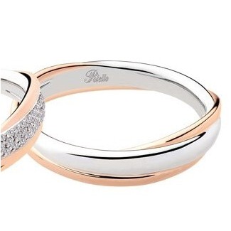 Men's wedding band white gold and pink weave-Parker L2890UBR