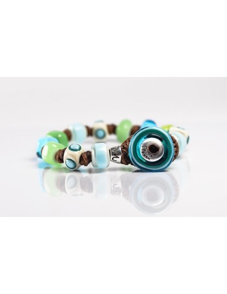 Moi Aura Armband mit Unisex Teal und Türkis Glasperlen