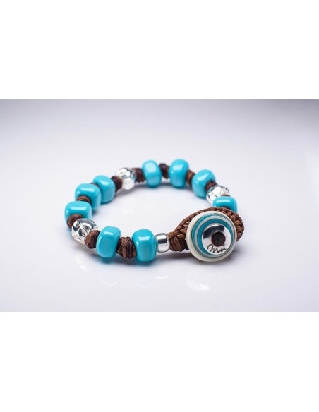 Moi Cilestrino Armband mit hellblauen Unisex-Glasperlen