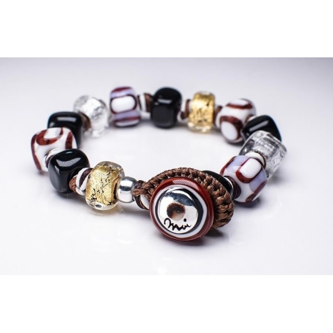 Moi Galante Armband mit Glasperlen mit Unisex-Blattgold