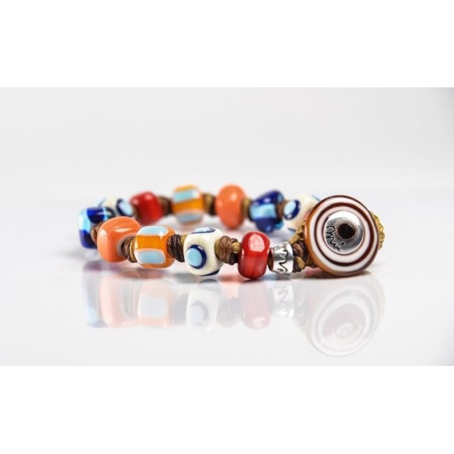 Bracciale Moi Ipanema con perle in vetro multicolor unisex