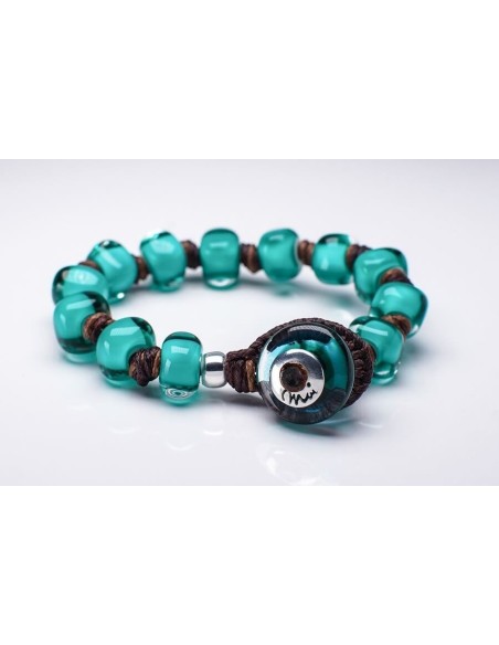Moi Marino bracelet with unisex turquoise glass beads