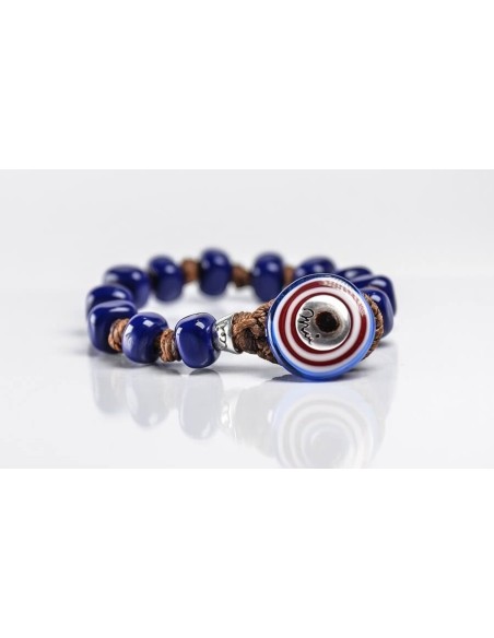 Moi Blueblood bracelet with unisex blue glass beads