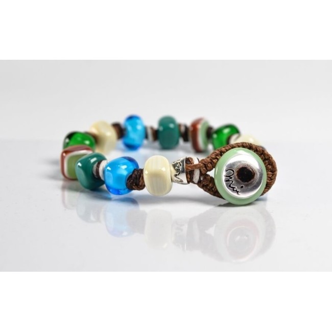 Moi Silva bracelet with unisex multicolored glass beads