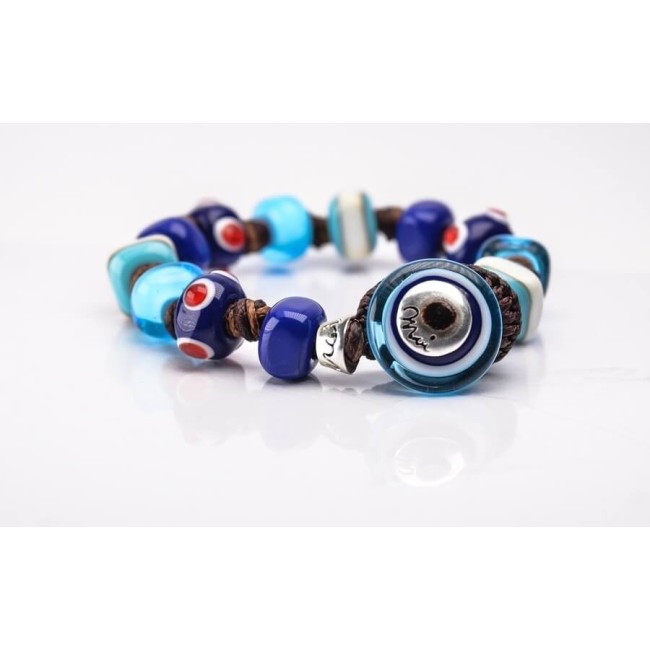 Moi Hermit Crab Armband mit Glasperlen in Blautönen Unisex