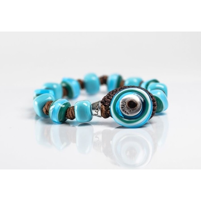 Moi Delfina bracelet with unisex turquoise glass beads