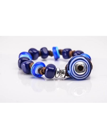 Bracciale Moi Deepblue con perle in vetro blu unisex