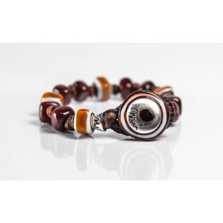 Bracciale Moi Caramel con perle in vetro marrone e caramello unisex