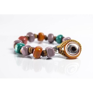 Bracciale Moi Picardia con perle in vetro multicolore unisex