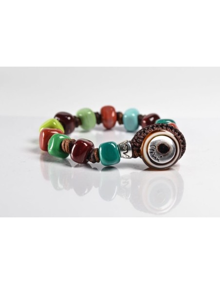 Moi Overland bracelet with unisex multicolored glass beads