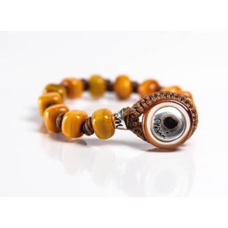 Moi Marrakech bracelet with unisex mustard glass beads