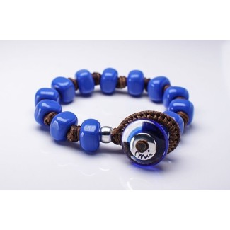 Moi Lapis Armband mit unisex intensiven blauen Glasperlen