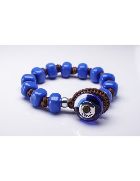Moi Lapis Armband mit unisex intensiven blauen Glasperlen
