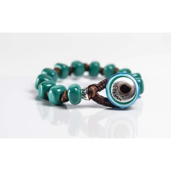 Moi Giada Armband mit grünen Unisex-Glasperlen