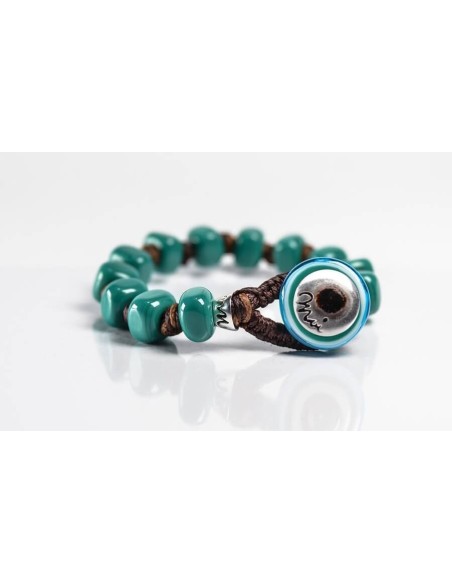 Moi Giada bracelet with unisex green glass beads