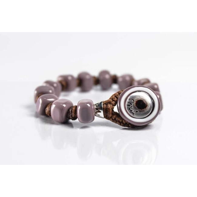 Moi Fango bracelet with unisex mud lilac glass beads