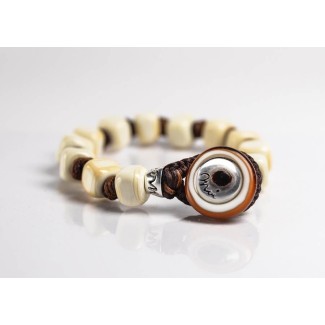 Bracciale Moi Duna con perle in vetro sabbia unisex