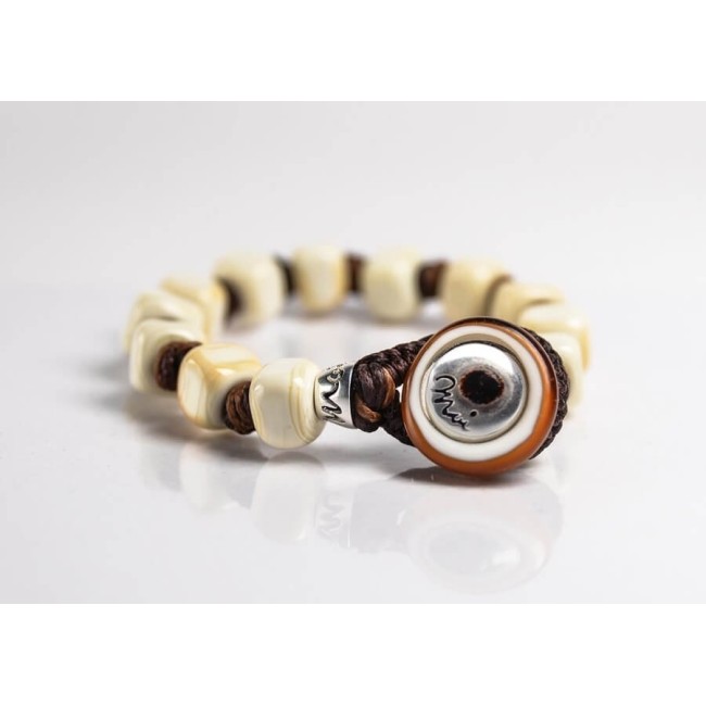 Bracciale Moi Duna con perle in vetro sabbia unisex