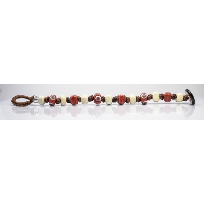 Moi Babele bracelet with unisex brown and beige glass beads