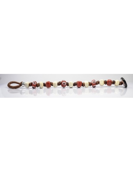 Moi Babele Armband mit Unisex braunen und beigen Glasperlen