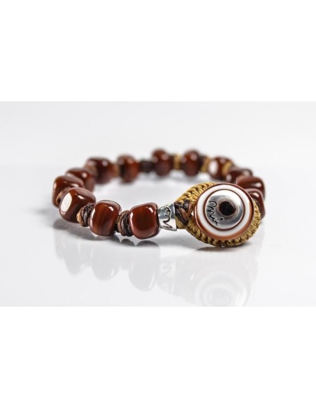 Moi Kakao Armband mit Unisex schokoladenbraunen Glasperlen