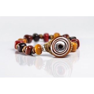 Moi Bruno bracelet with unisex warm tone glass beads