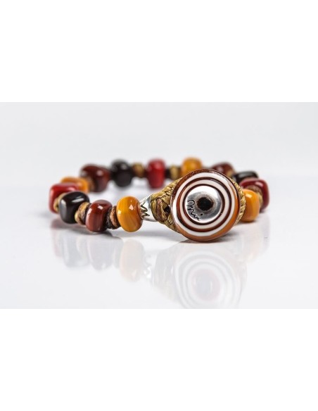 Moi Bruno bracelet with unisex warm tone glass beads