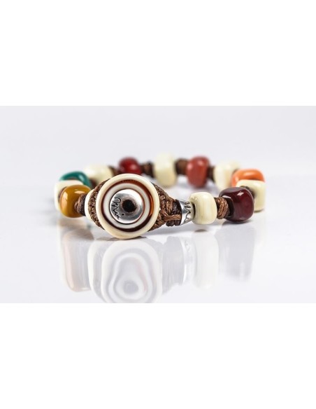 Moi Caicco Armband mit mehrfarbigen Unisex-Glasperlen