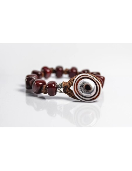 Moi Bordeaux bracelet with unisex bordeaux glass beads