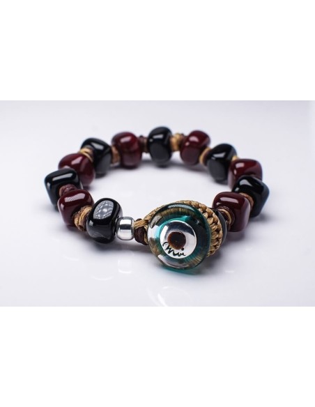 Moi Bonnie Armband mit Unisex-Glasperlen in Schwarz und Burgund