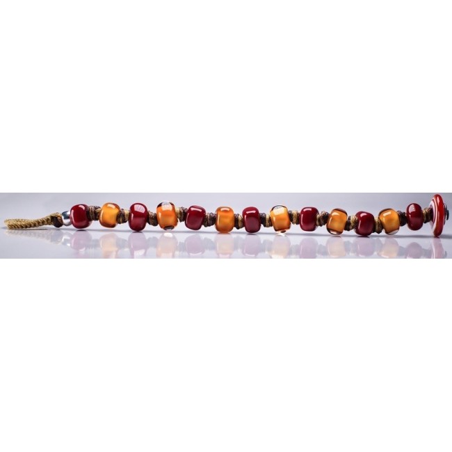 Moi Ombra Rossa bracelet with unisex red and orange glass beads
