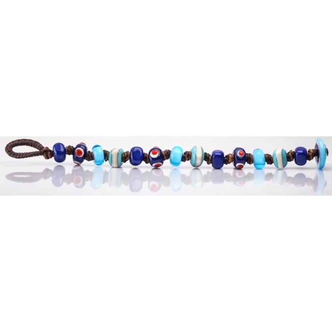 Bracciale Moi Paguro con perle in vetro in gradazioni di blu unisex