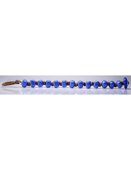 Bracciale Moi Lapis con perle in vetro blu intenso unisex