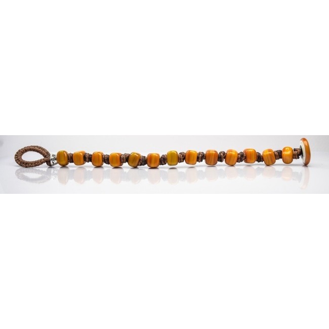 Bracciale Moi Marrakech con perle in vetro senape unisex