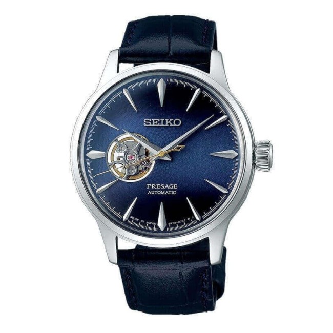 Seiko Presage Automatikuhr aus blauem Leder - SSA405J1