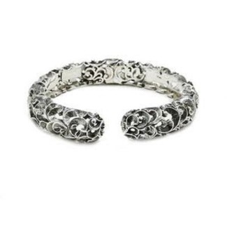 Bracciale rigido a Contrariè Maria e Luisa in argento intarsiato -BA0079