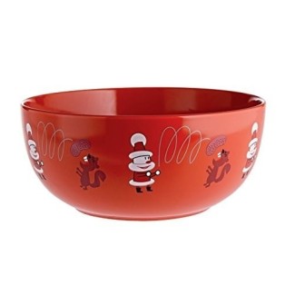 Alessi Get Nuts Schüssel für Trockenfrüchte aus rotem Porzellan AMGI56R