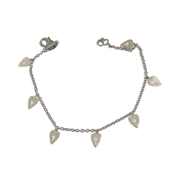 Bracciale Otto Gioielli in argento 925 con micro cuori pendenti
