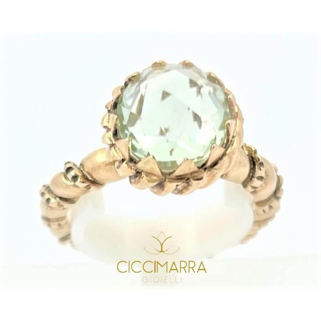 Laurent Gandini Torsade mini ring in rose gold -350