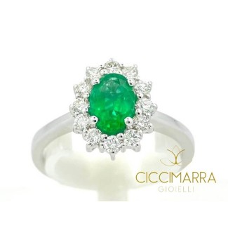 Anello con Smeraldo Giorgio Visconti in oro bianco e diamanti AB15300S 2