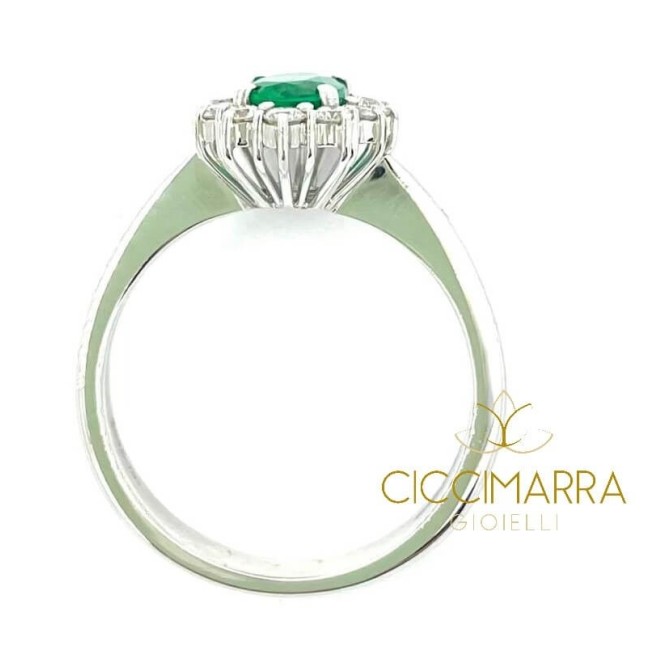 Giorgio Visconti emerald ring in white gold and diamonds AB15300S