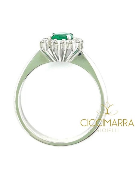 Giorgio Visconti Smaragdring aus Weißgold und Diamanten AB15300S