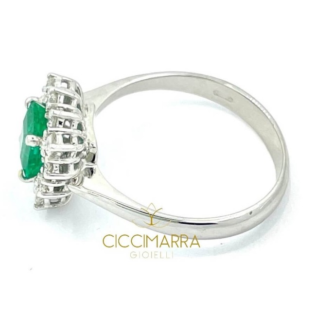 Ring mit Smaragd Ciccimarra Gioielli in Weißgold und Diamanten - CISM01